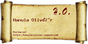 Hanula Olivér névjegykártya